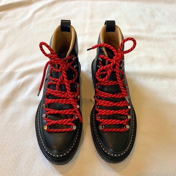 Rag and Bone Compass Leather Studded Boots, Size 37, Black - Picture 1 of 15